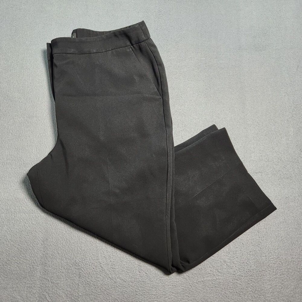 Talbots Women 14P Black High Rise Easy Travel Demi Boot Crop Lined Pants
